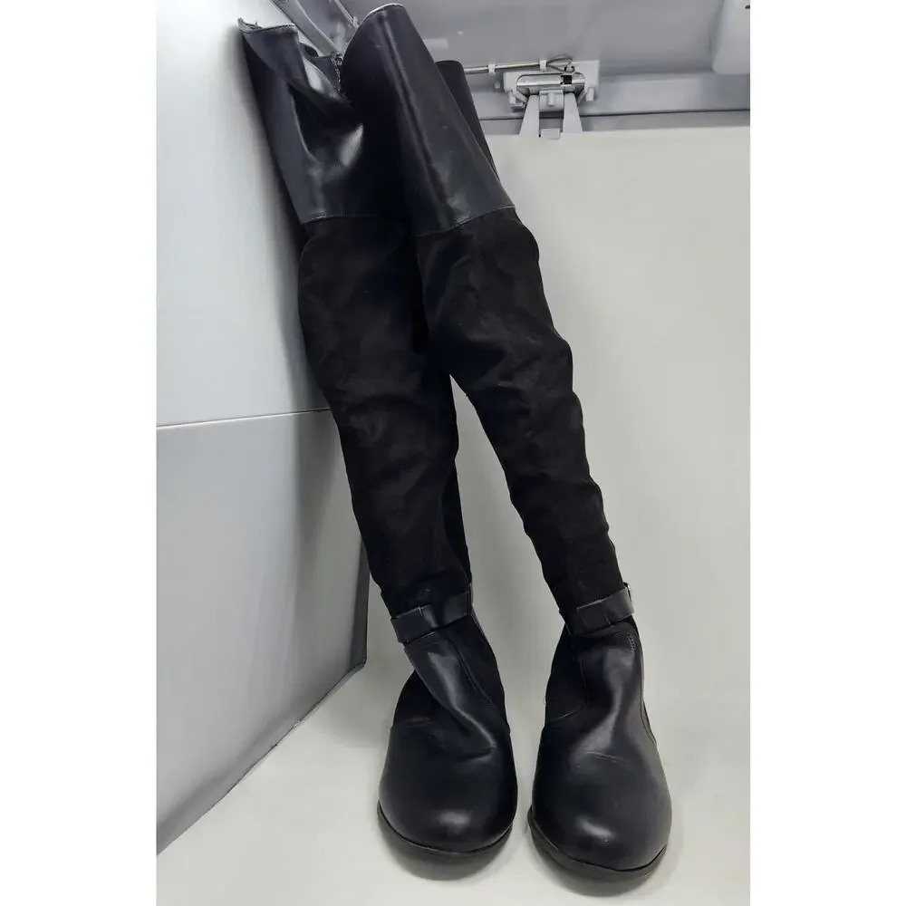 Torrid Over The Knee OTK Moto Boots Faux Leather Wide Calf 10 WW
